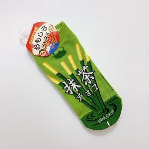 Cute Matcha pocky style socks, 22~25 cm. Brand new